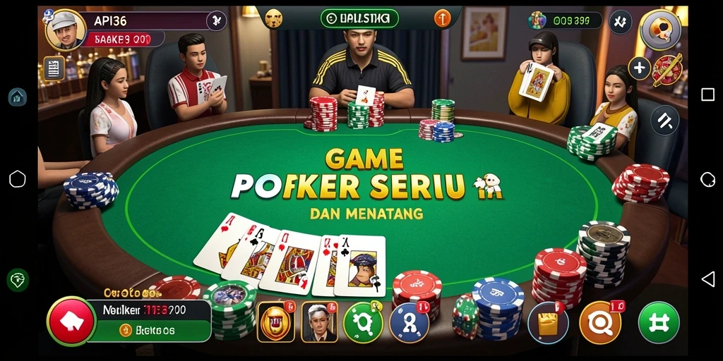 Tampilan screenshot API36 yang menunjukkan gameplay Poker yang seru.