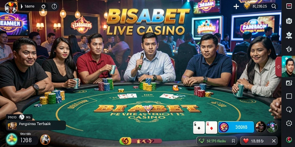 Tampilan gameplay Live Casino yang mendebarkan dan interaktif di BISABET.