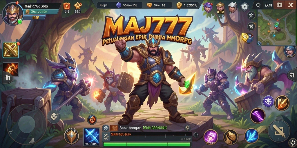 Tampilan gameplay menarik di dunia MMORPG yang luas.