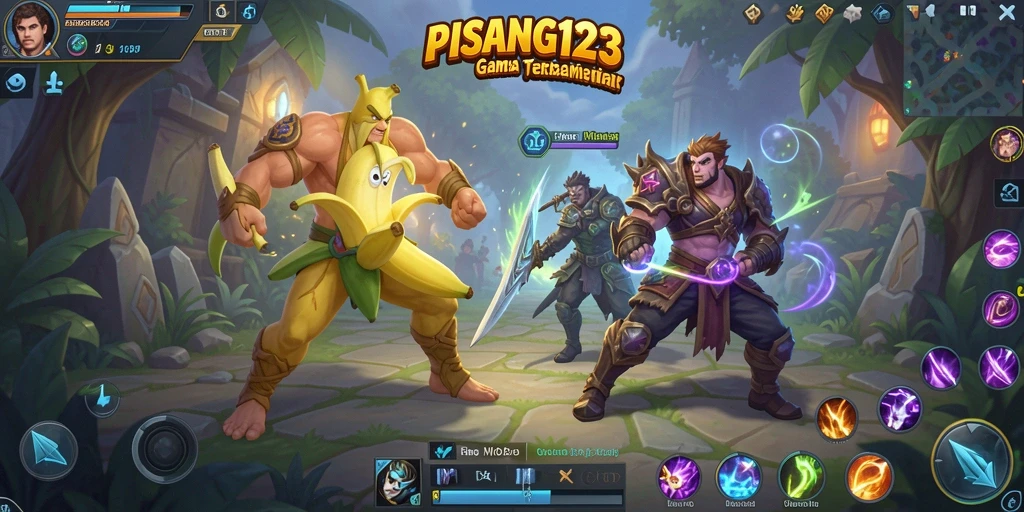 Tampilan gameplay seru dalam PISANG123 MOBA yang menegangkan.