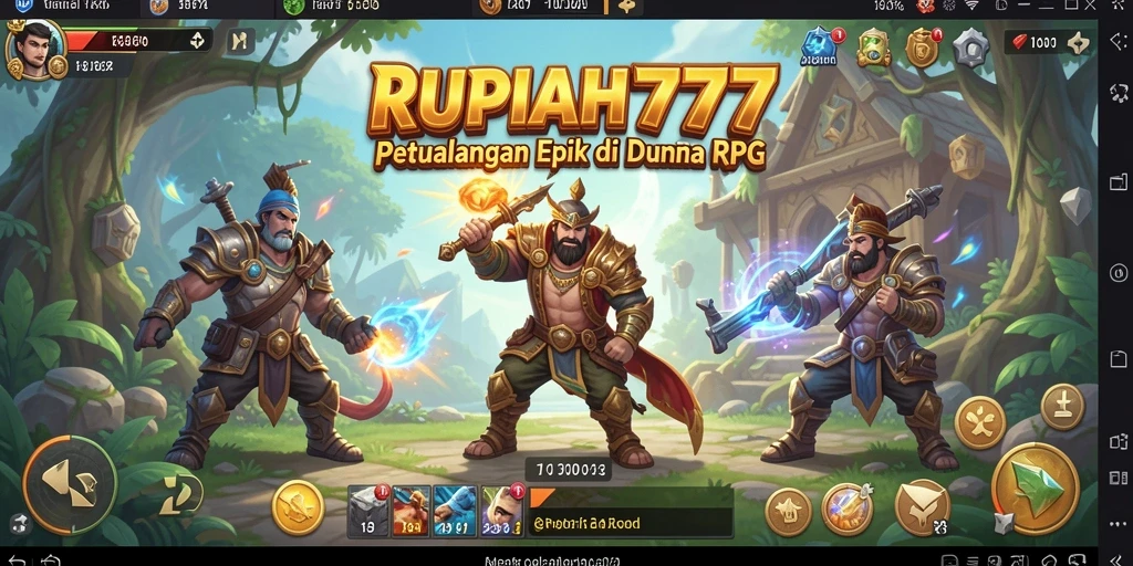 Tampilan utama gameplay RUPIAH777 dengan karakter beraksi di dunia RPG.