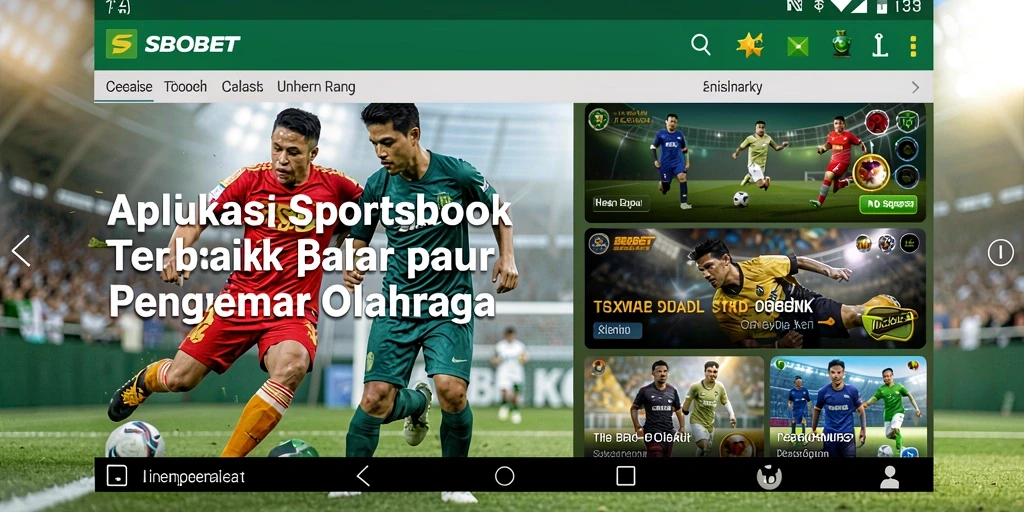 Tampilan utama aplikasi SBOBET dengan berbagai pilihan taruhan olahraga.