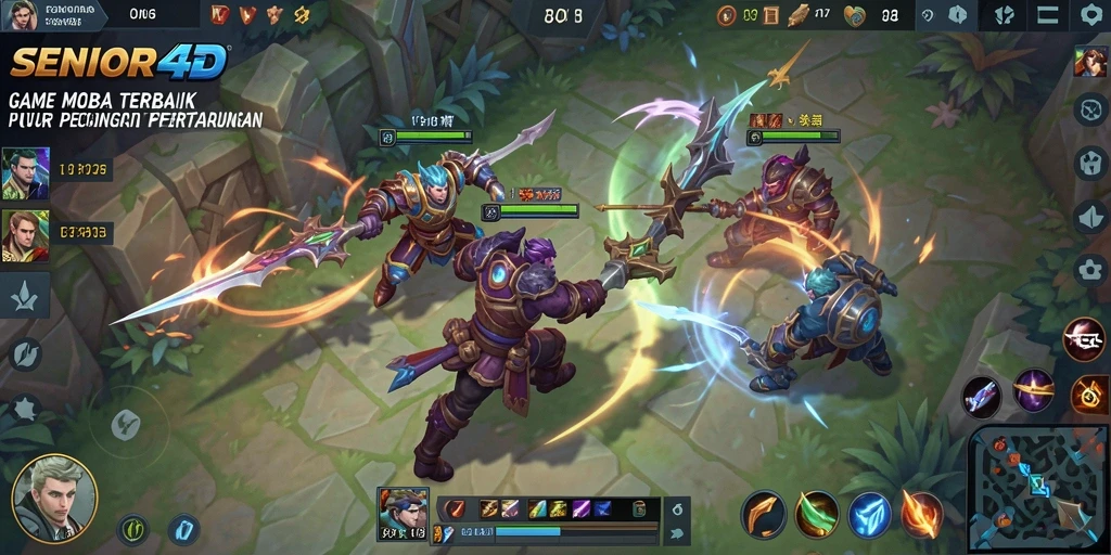 Tangkapan layar gameplay menampilkan pertarungan epik dalam SENIOR4D.