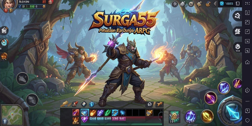 Tangkapan layar gameplay SURGA55 dengan aksi pertarungan yang mendebarkan.