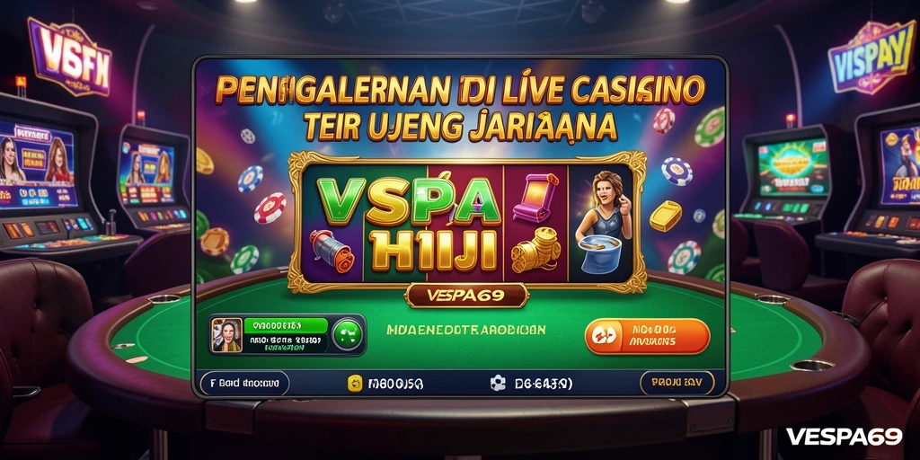 Screenshot gameplay VESPA69 yang menampilkan suasana Live Casino yang seru.